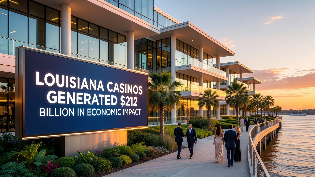 Sports betting terminals and screens in a Louisiana casino